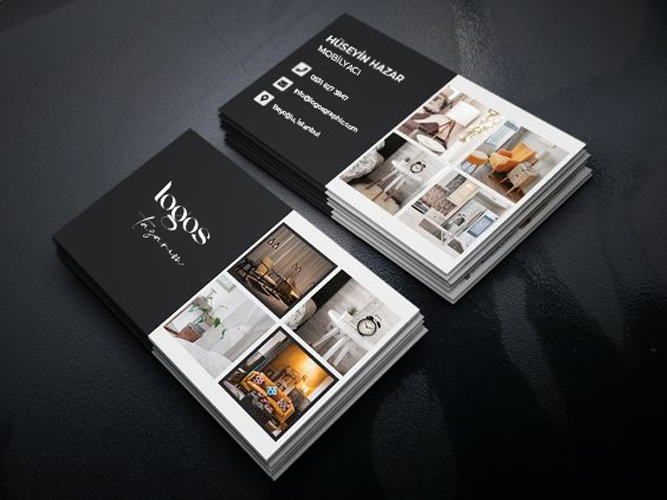 siyah beyaz mobilyacı kartvizit tasarımı